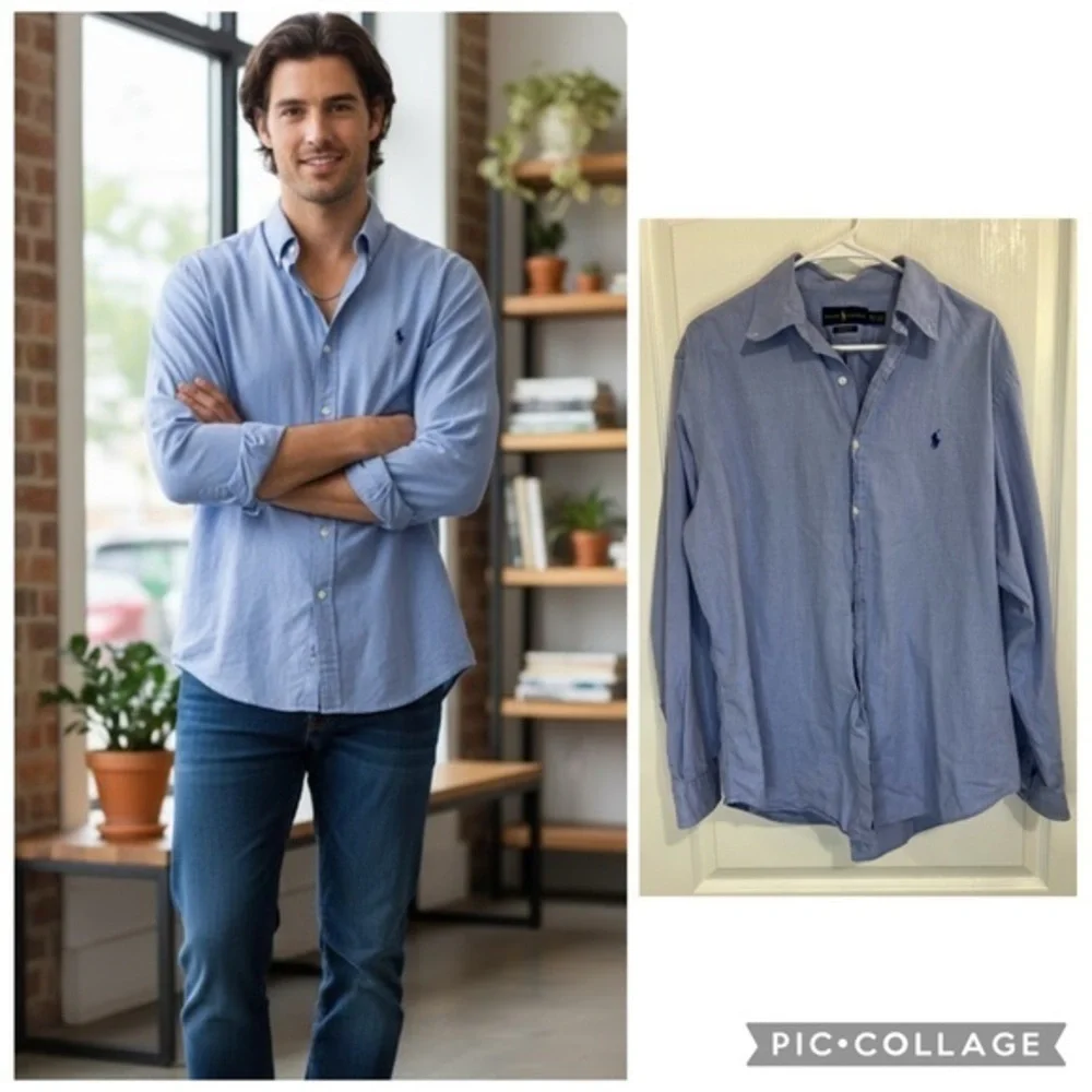 Polo by Ralph Lauren Men's Light Blue Button Down Shirt size 16 1/2